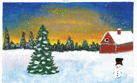 Christmas card "Snowy Fields"